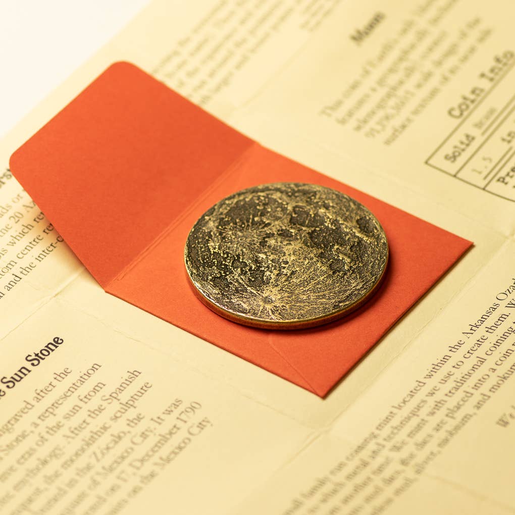 Shire Post Mint – wholesale Keepsake coin/token – The Sun and Moon Worry Coin - Aztec Sun Stone and Moon7