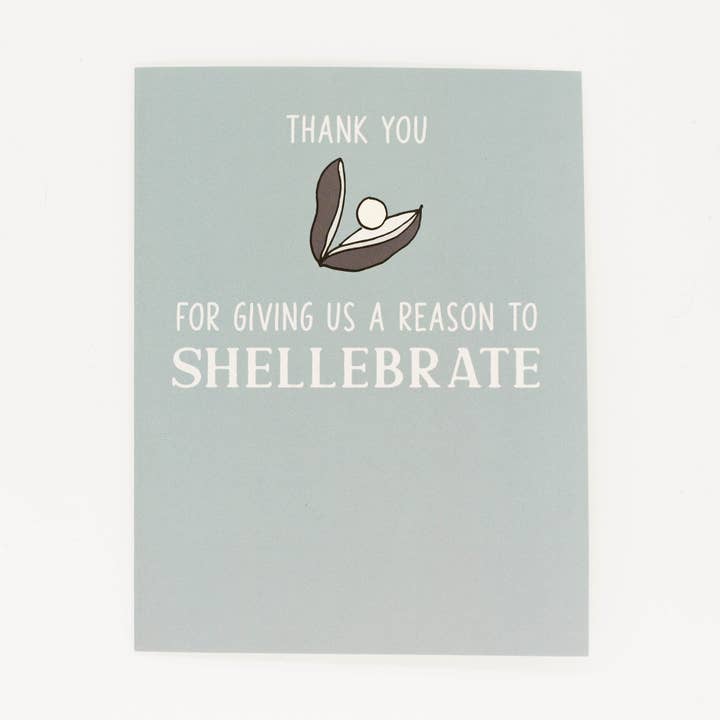 Let's Shellebrate! | Thank You Greeting Card for wholesale by Grateful Paperie