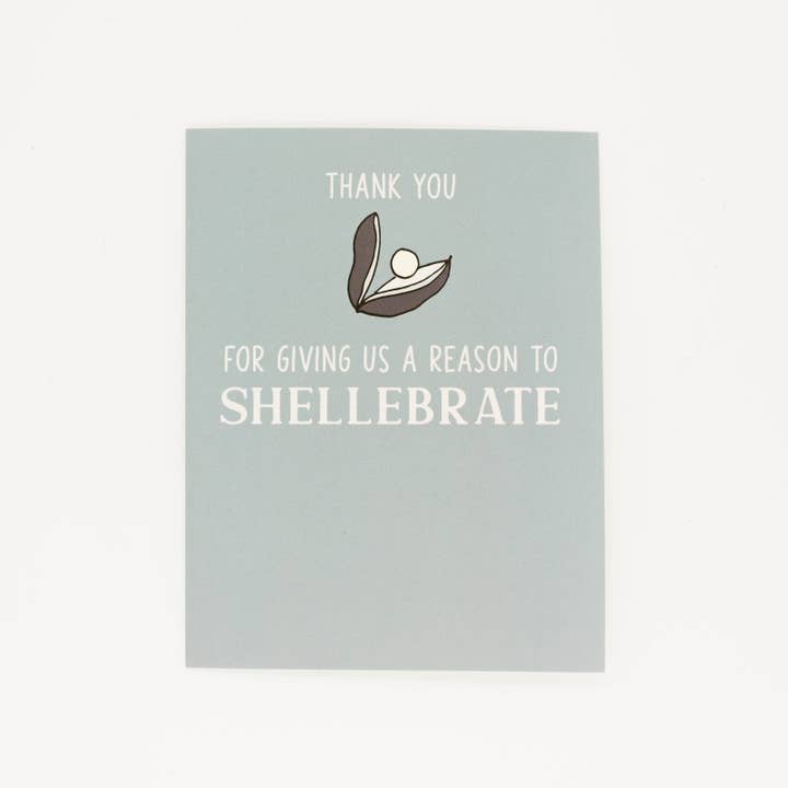 Let's Shellebrate! | Thank You Greeting Card for wholesale by Grateful Paperie