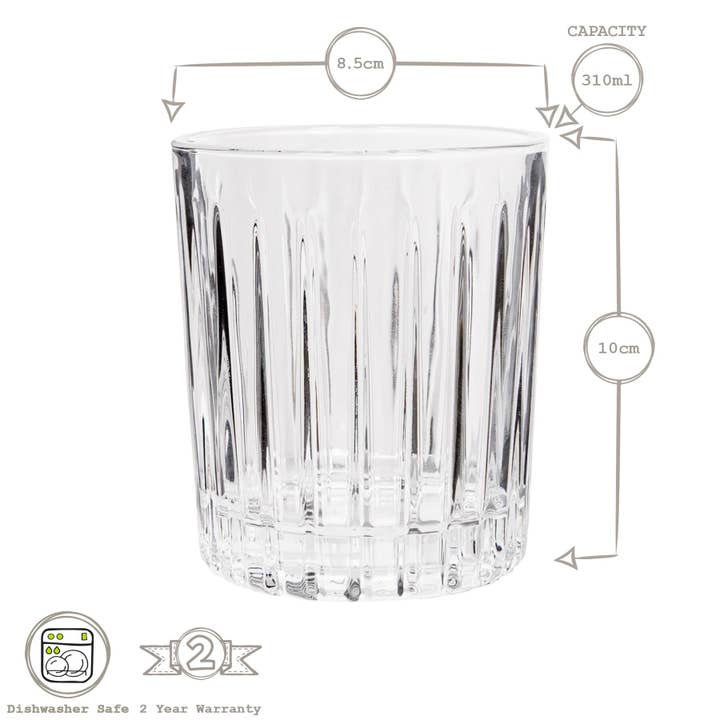 Rinkit Ltd - Venta al por mayor Copas de cóctel/licor - Vaso de whisky estriado de 310 ml, de Rink Drink5