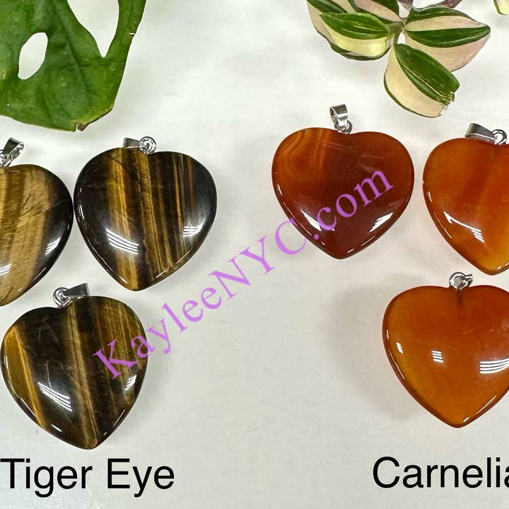 KayleeNYC - Wholesale Individual Charm/Pendant - Natural Crystal Heart Pendant Healing Energy