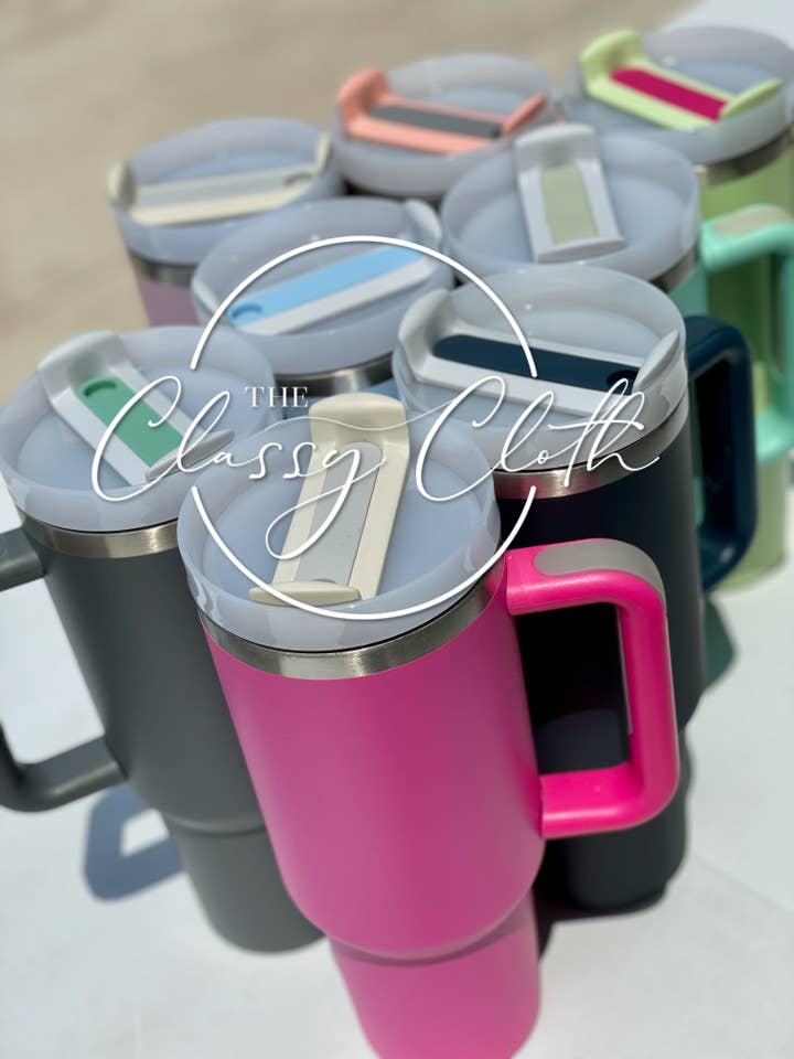 Quencher Tumbler Solid w/ Grip Lids - RTS for wholesale by The Classy Cloth WS