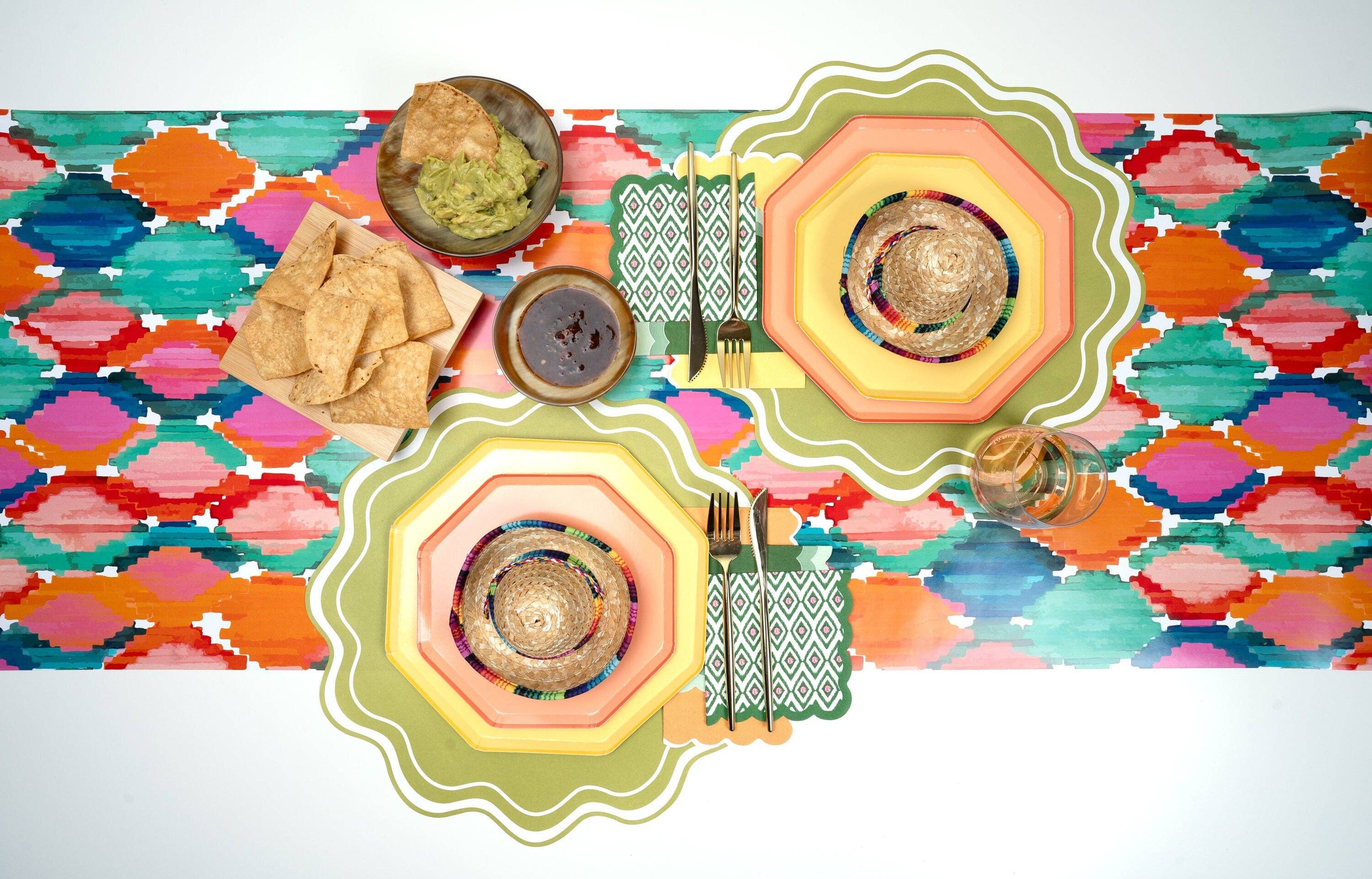 Gatherings by Curated Paperie - Vendita all'ingrosso Tovagliolo monouso - Tovaglioli da bevanda verde sfumato a conchiglia SPR23-CN24