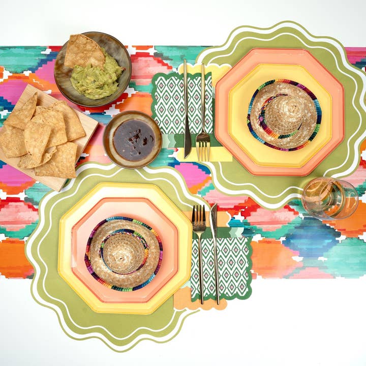 Gatherings by Curated Paperie - Vendita all'ingrosso Tovagliolo monouso - Tovaglioli da bevanda verde sfumato a conchiglia SPR23-CN24