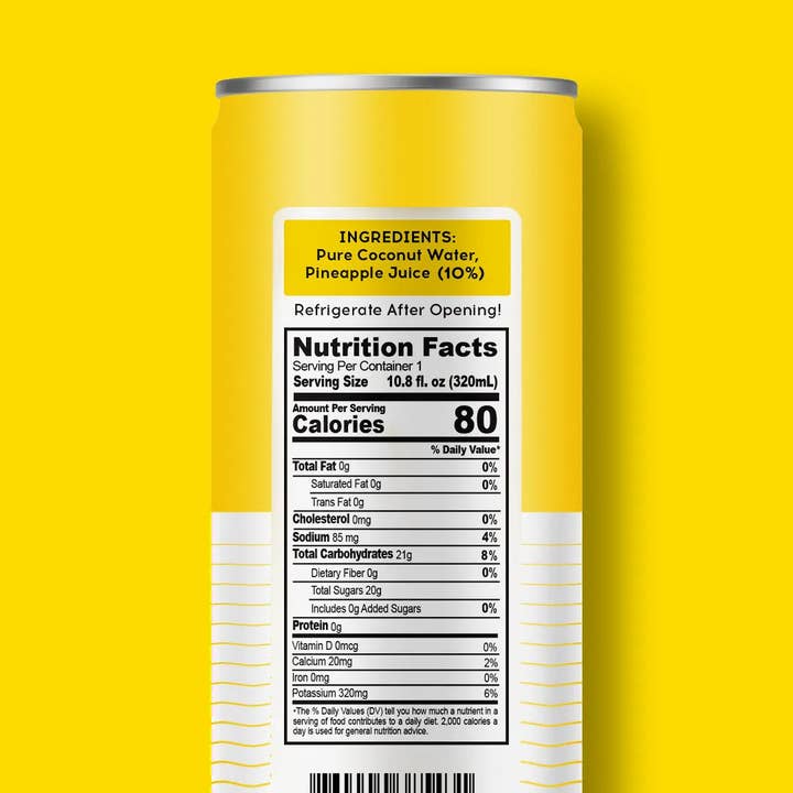 100 Coconuts - Wholesale Flavored/Infused Water (Non-Carbonated) - PURE COCONUT WATER + PINEAPPLE - 12 Pack