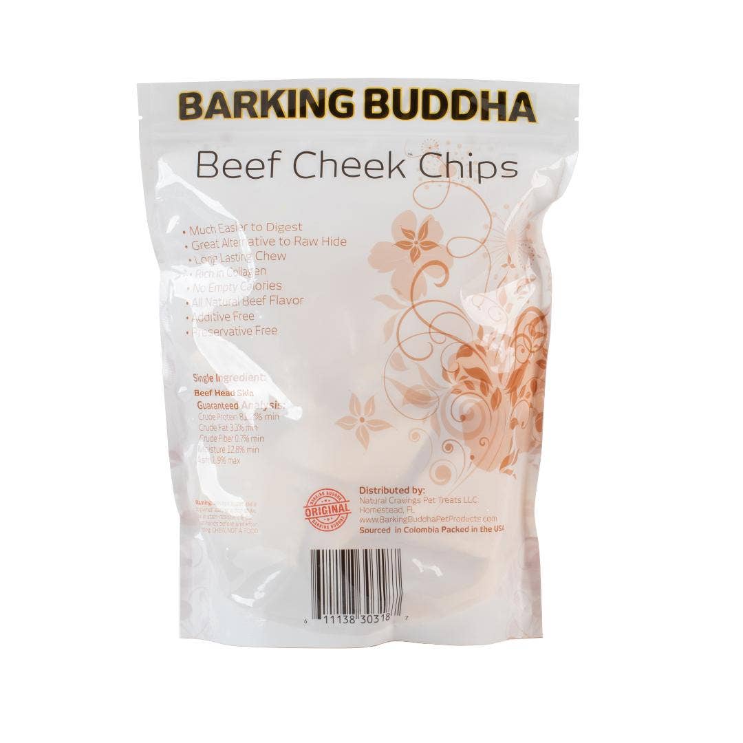 Natural Cravings Pet Treats LLC - Wholesale Pet Treats - Dog - Barking Buddha Beef Cheek Chips 1 lb. Value Bag1