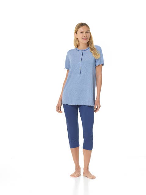 Pigiama Manica Corta, Pantalone Pinocchietto, LQ102974 per la vendita all'ingrosso da parte di Linclalor S.P.A.