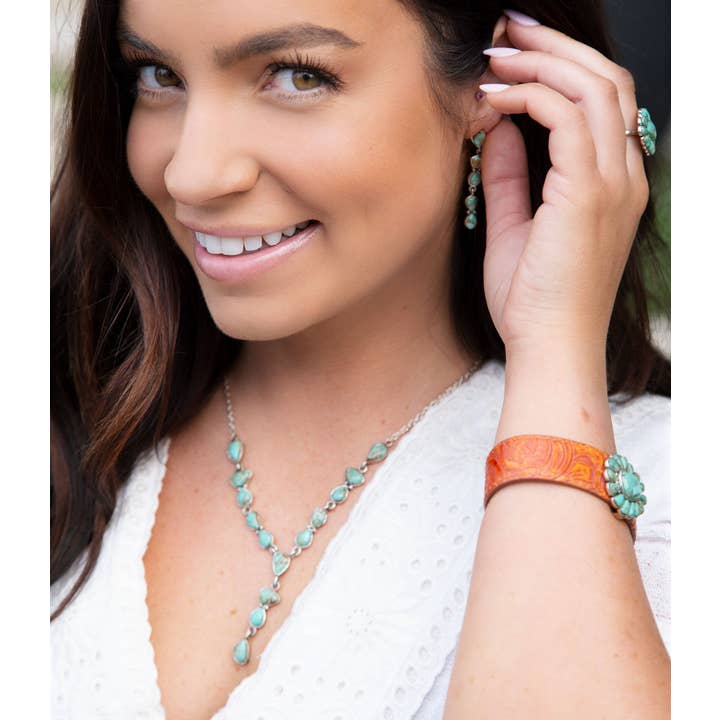 Barse Jewelry - Wholesale Jewelry Set - Durango Turquoise and Sterling Silver Y-Necklace