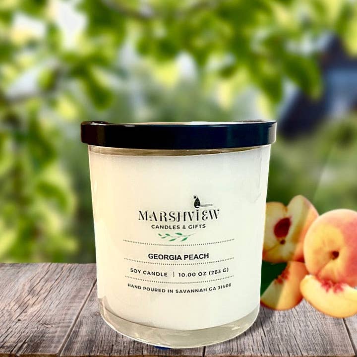 Georgia Peach Scented Soy Wax Candle for wholesale by Marsh View Candles & Gifts