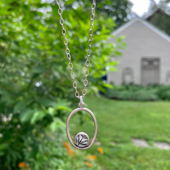 joeyfivecents - Wholesale Pendant/Charm Necklace - Modern minimalist necklace- vintage b&w botanicals, nature2