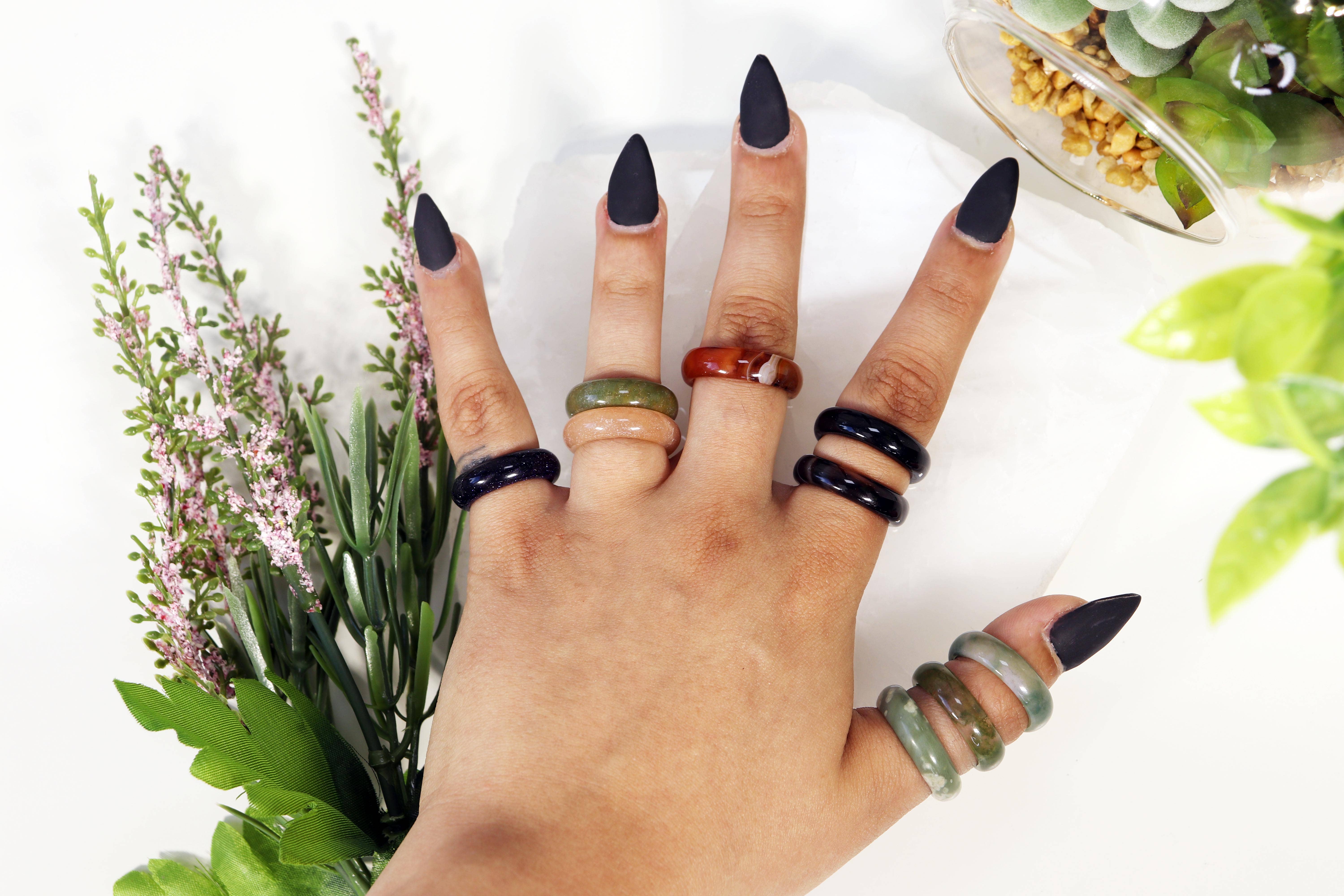 Natures Artifacts Inc - Wholesale Band/Stacked Ring - Assorted Semi-Precious Gem Stone Rings7