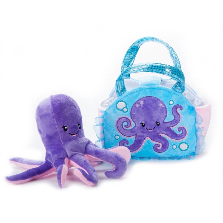 The Petting Zoo - Wholesale Stuffed/Plush Toy - Kids & Baby - Plush Animal Set with Purse - Octopus