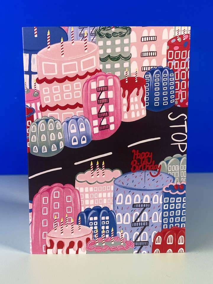 Birthday Town Card for wholesale by Milk Studio