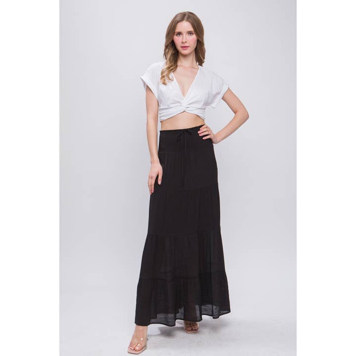 IVE - Wholesale Skirt - Women's - Smocked Maxi Skirt