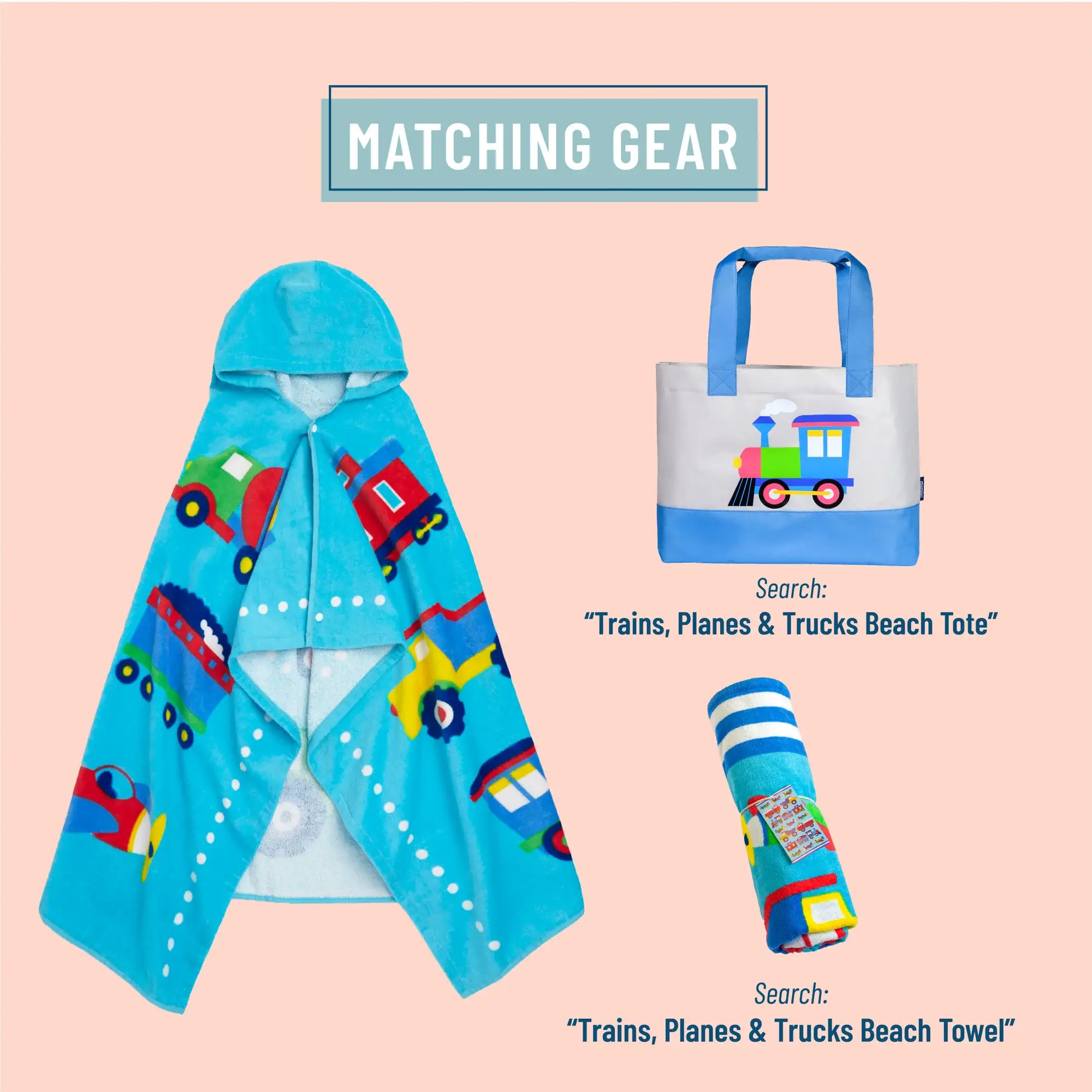 Wildkin - Wholesale Poncho Towel - Kids & Baby - Trains, Planes & Trucks Beach Poncho2