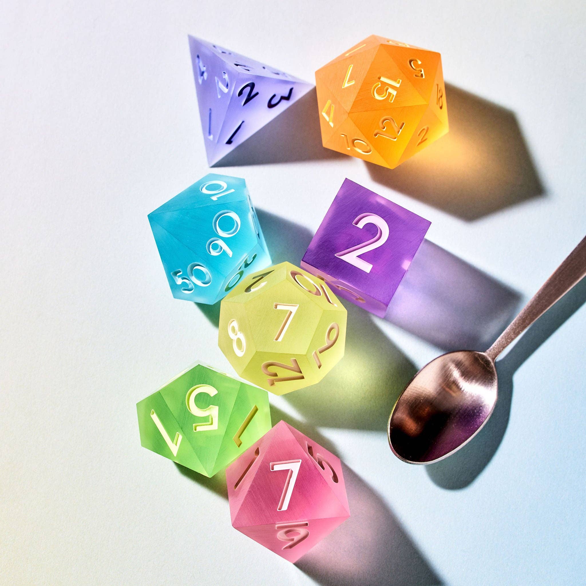 Dispel Dice - Wholesale Dice - Forbidden Gummy 7-Piece Matte Palette Dice Set3