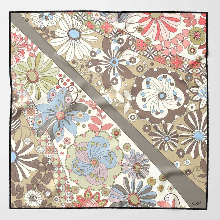 Anita - Silk Bandana - Tan for wholesale by Elizabetta Made in Italy USA