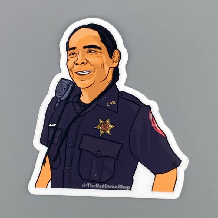 The Red Swan Shop – Engroshandel Klistermærke – Vinylmærkat -Reservation Hunde - Officer Big Hill0