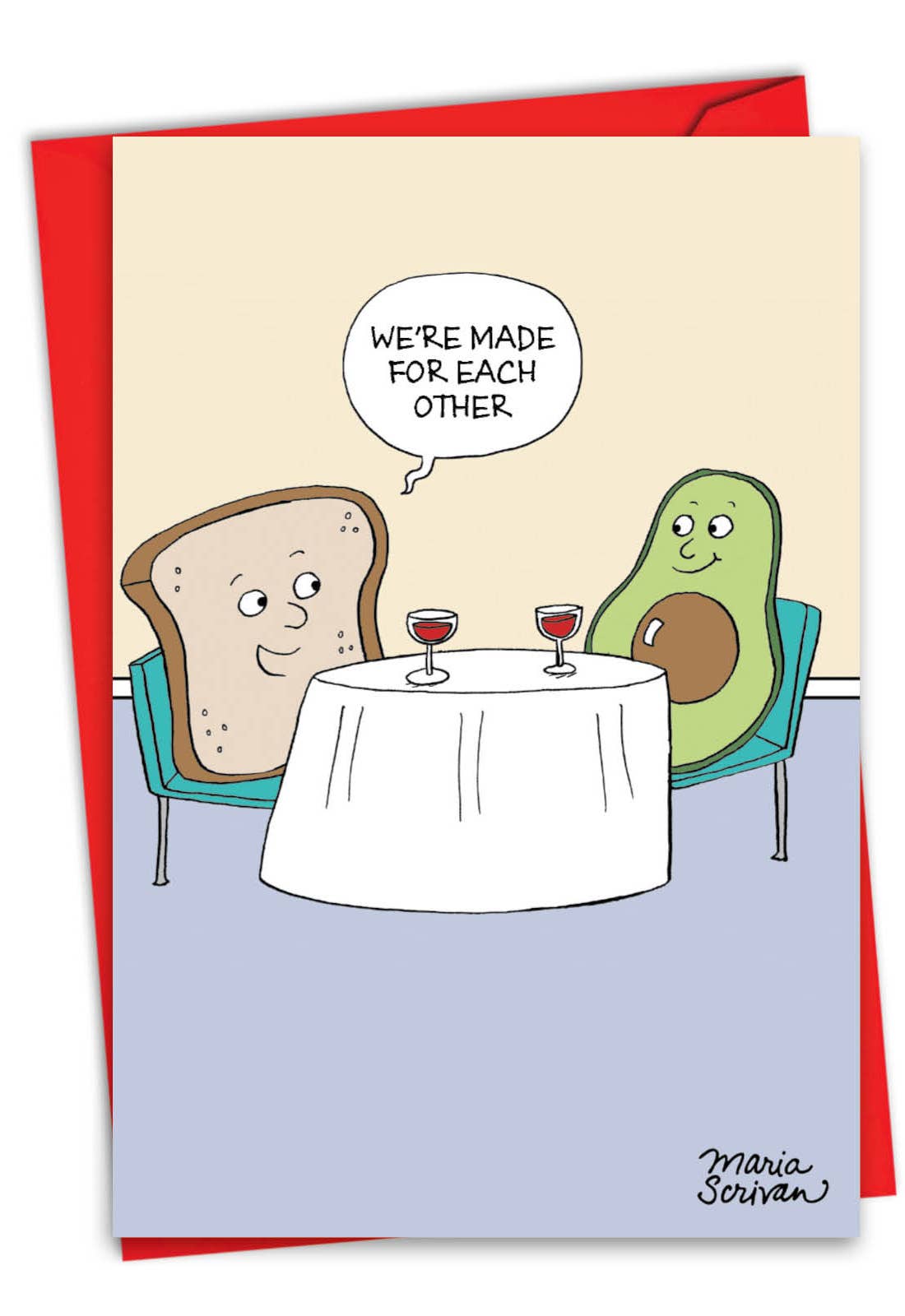 NobleWorks - Wholesale Valentine's Day Card - Valentine's Day Card - Avocado Toast1