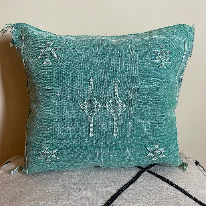 Moroccan cactus sabra silk pillow for wholesale by MARRAKECH METACRAFT LTD