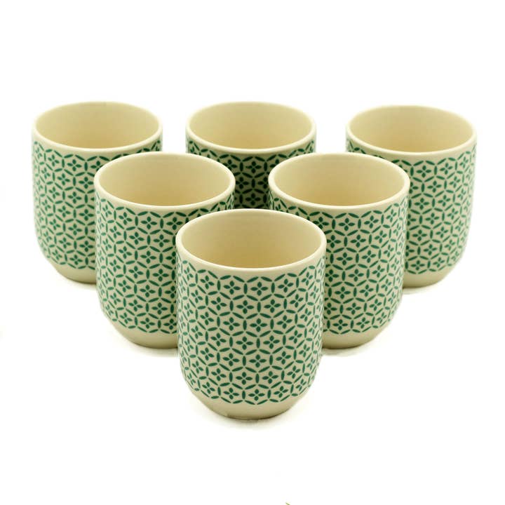Ancient Wisdom - Wholesale Coffee/Tea Cup - Herbal Tea Cup - Green Mosaic