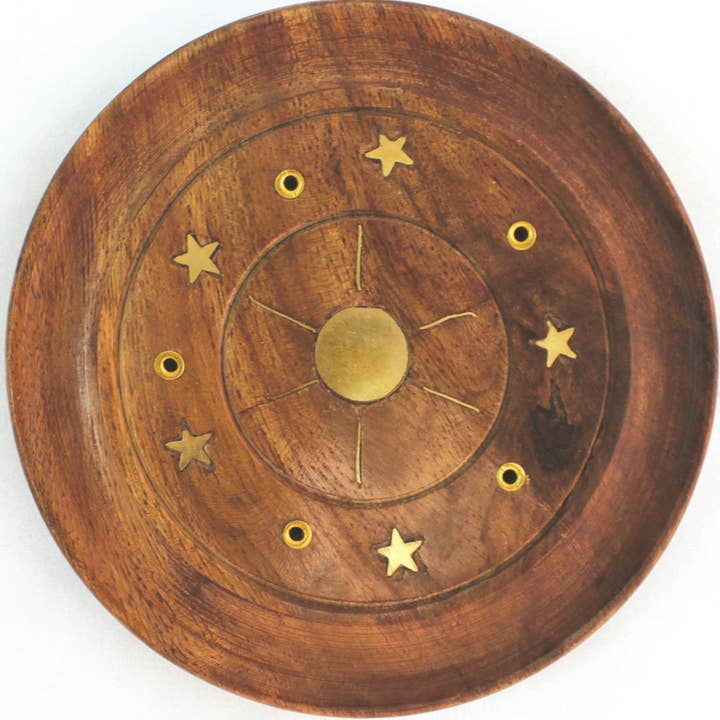 Round Wood Assorted Inlay for wholesale by The Incense Sampler Works