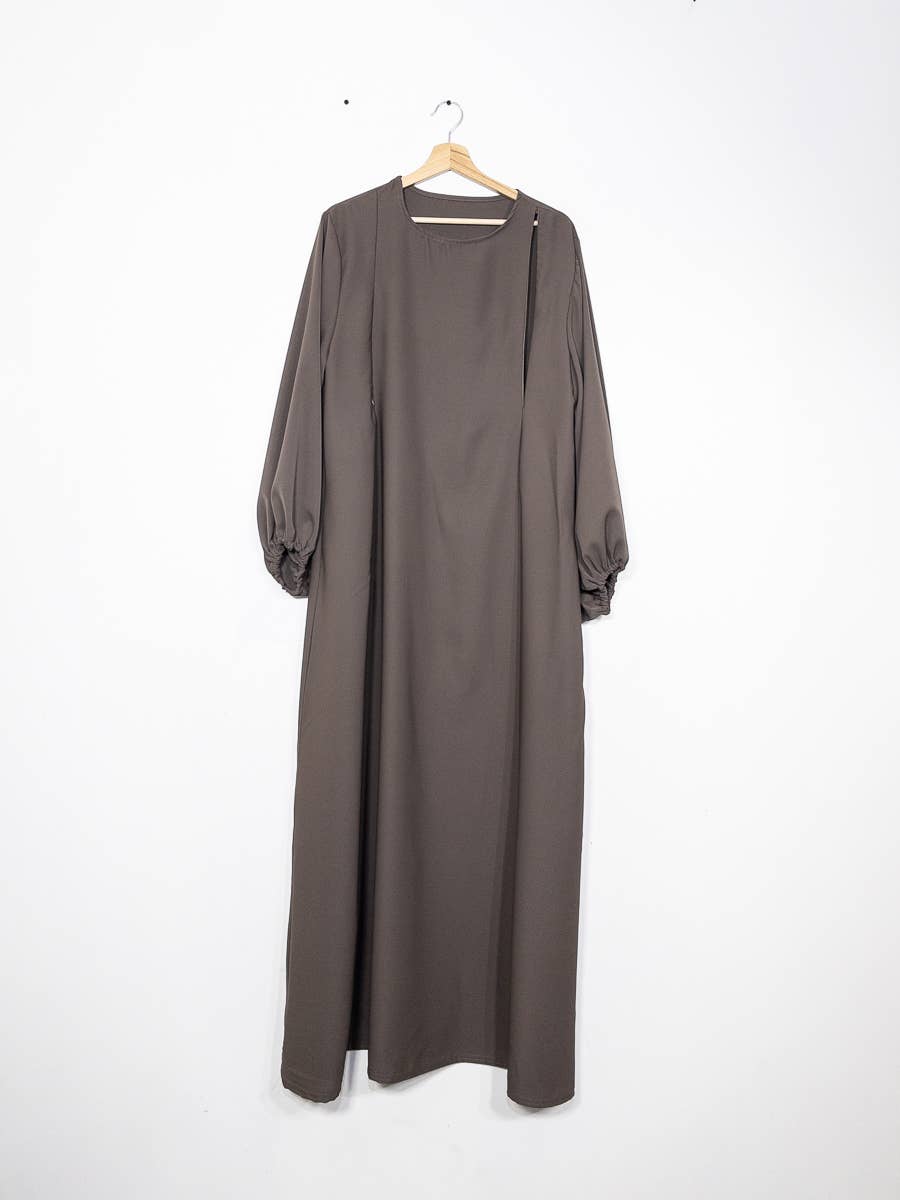 IDEAL OUTFIT - Wholesale Nursing Dress - Maternity - Medina silk nursing abaya with zip opening 2508PK21