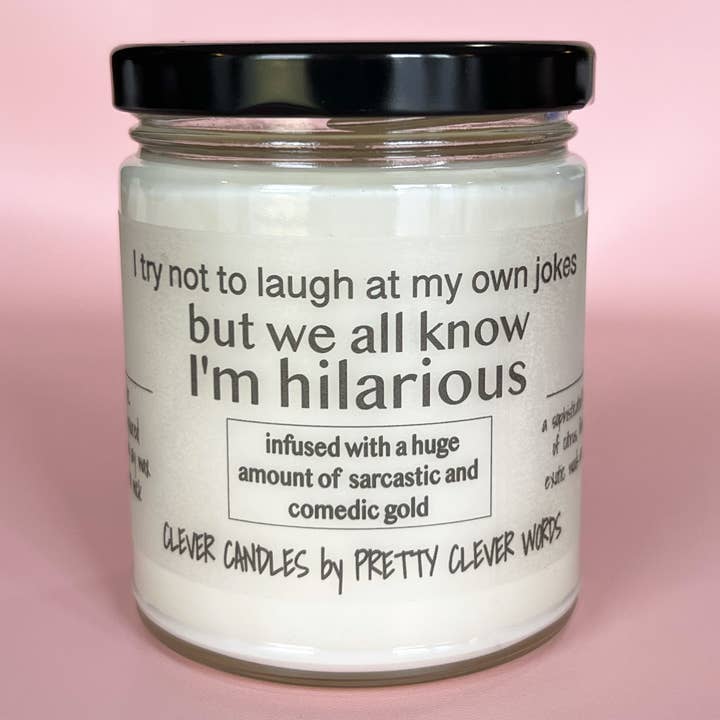 Pretty Clever Words - Vente Bougie en bocal - Bougie Vanilla Lime Clever de 9 oz, nous savons tous que je suis hilarante3
