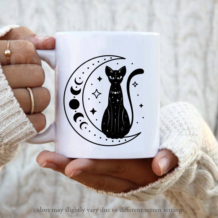 Tazza Mistica Gatto 3 Tazza da Caffè Stregata Regalo per Amanti dei Gatti per la vendita all'ingrosso da parte di Cataleya Designs Studio LLC