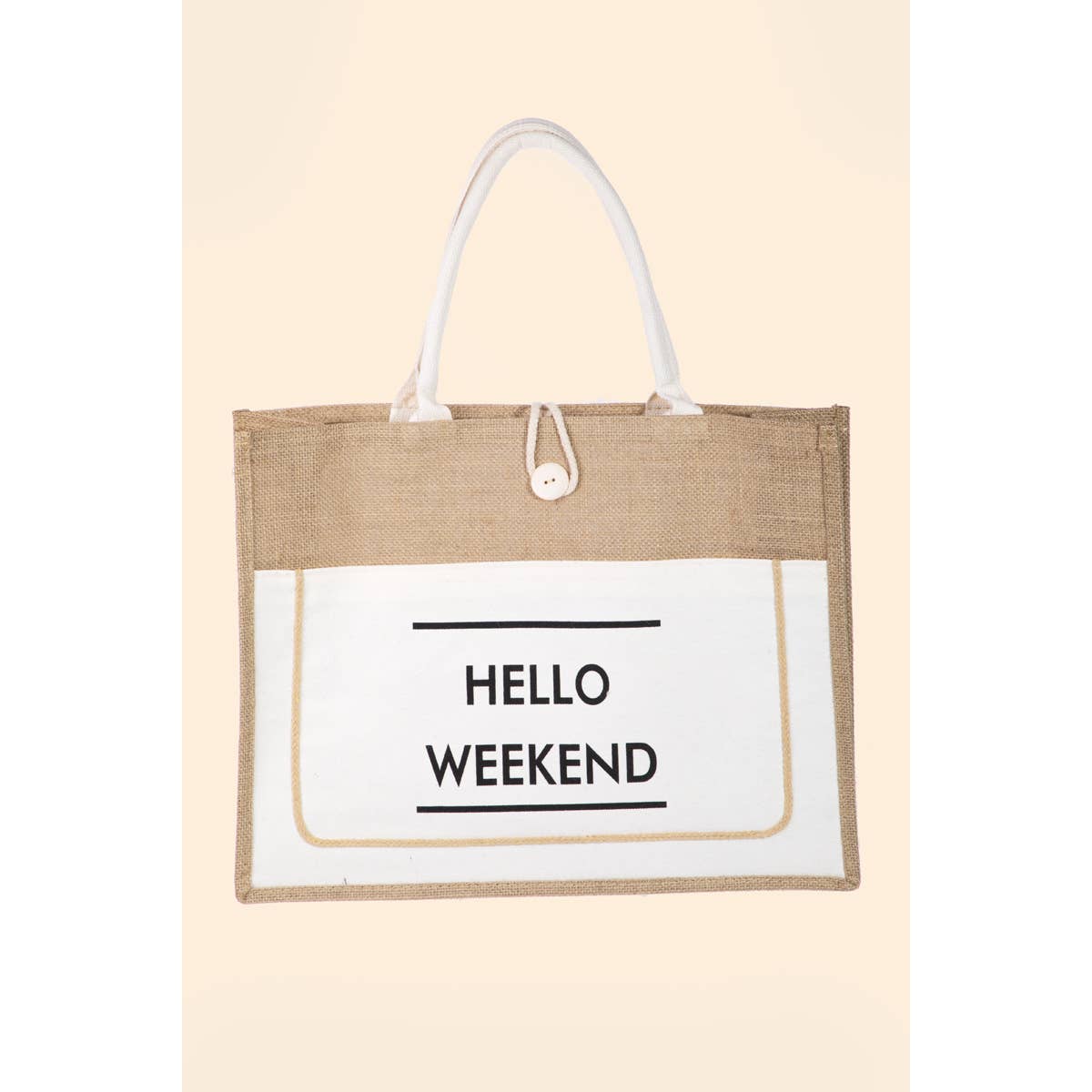 Anarchy Street - Wholesale Tote Bag - Women's - Hello Weekend Burlap Tote Bag5