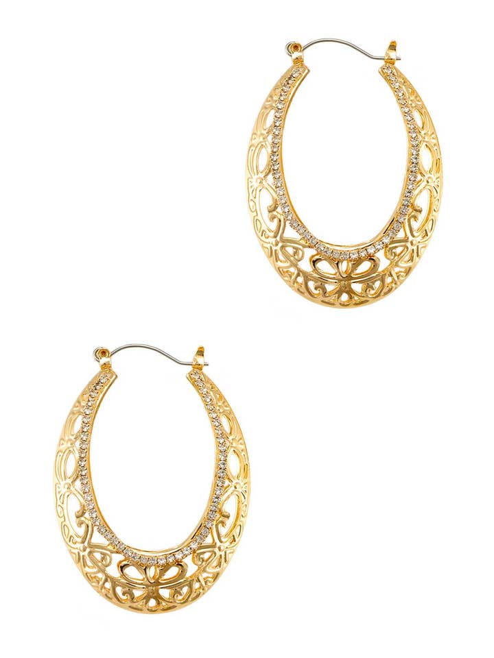 Pendiente de pasador ovalado de filigrana para venta al por mayor de Shop Neighbors