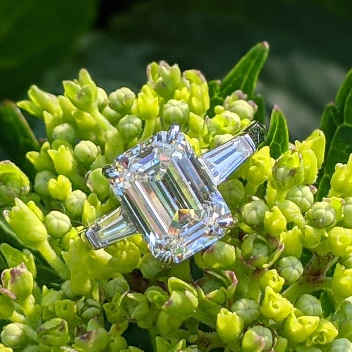 Emerald Cut Engagement Ring for wholesale by Halley Reh Moissanite Jewelry