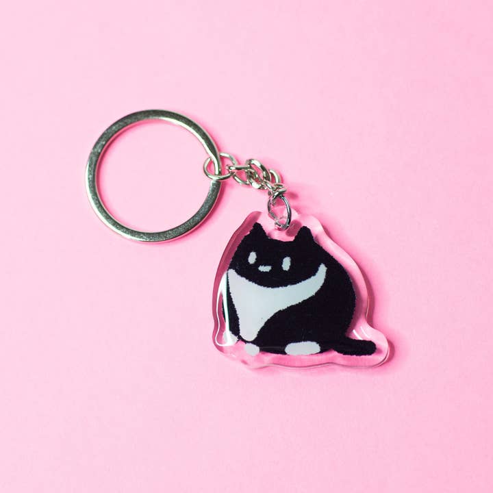 Robot Dance Battle - Wholesale Keychain - Unisex - Tuxedo Cat Acrylic Keychain