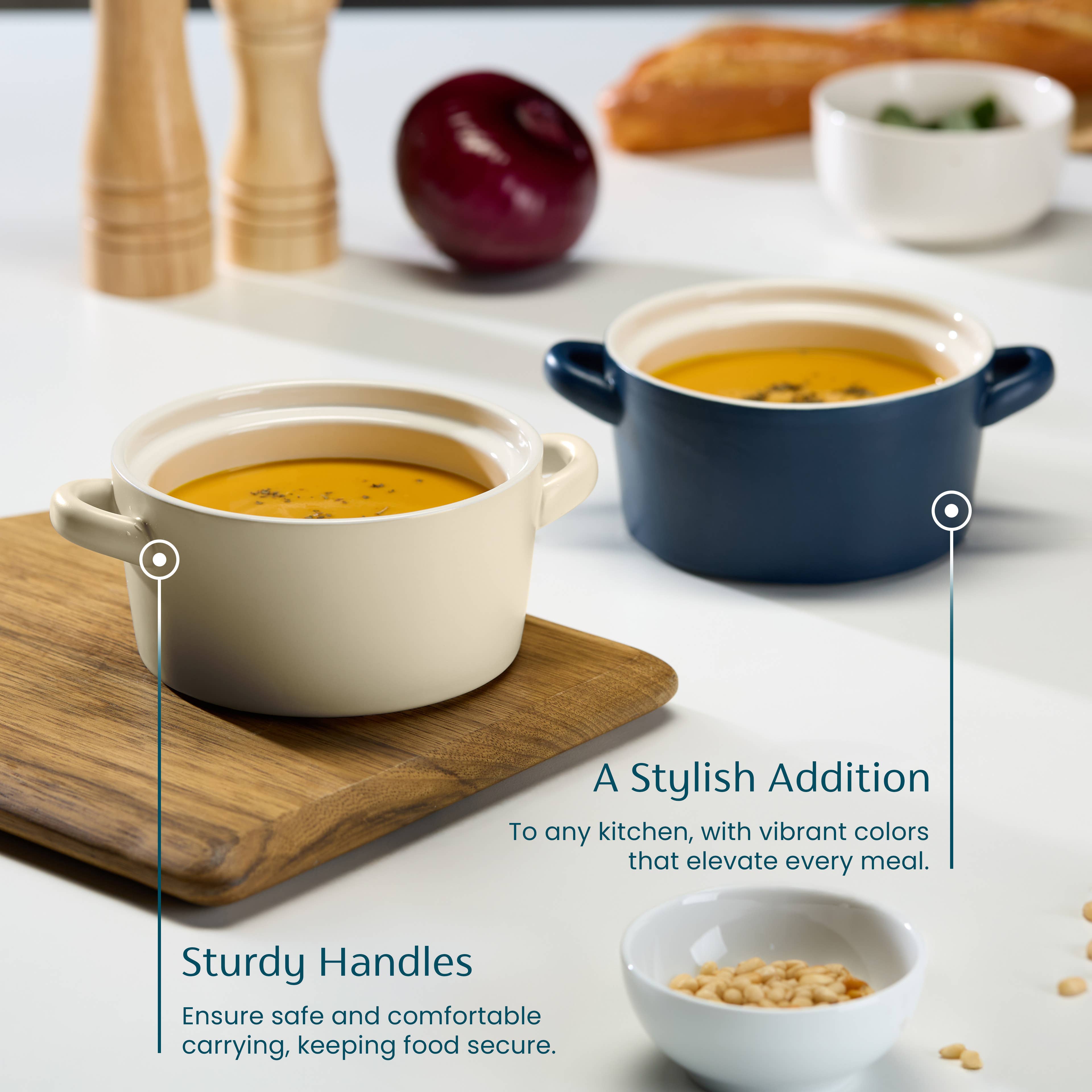 Kook - Wholesale Bowl - Kook Ceramic Stackable Soup Bowls, 23.6 oz, Set of 415