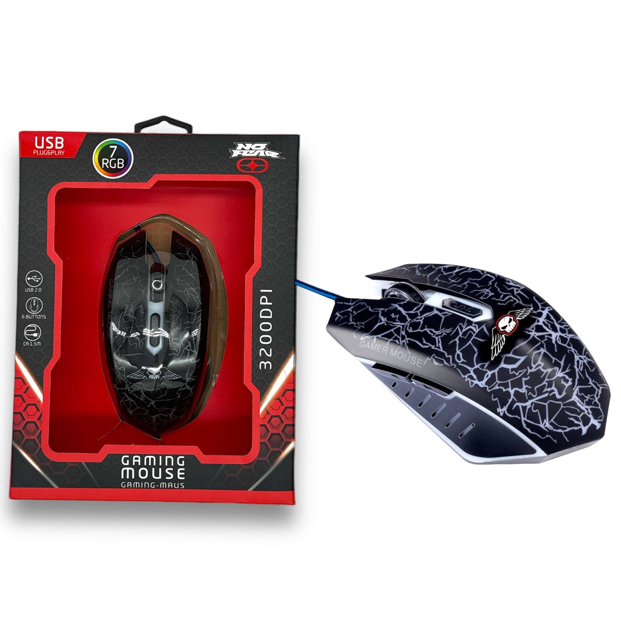 Kinky Pleasure - Vente Tapis de souris - Kinky Pleasure - ED050 - No Fear - Souris de jeu - 3200 DPI - USB2