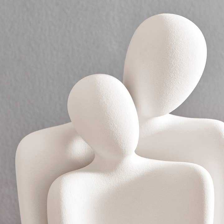 Danya B - Wholesale Sculpture - Hans Cream Nesting Couple Matte Ceramic Sculpture Set