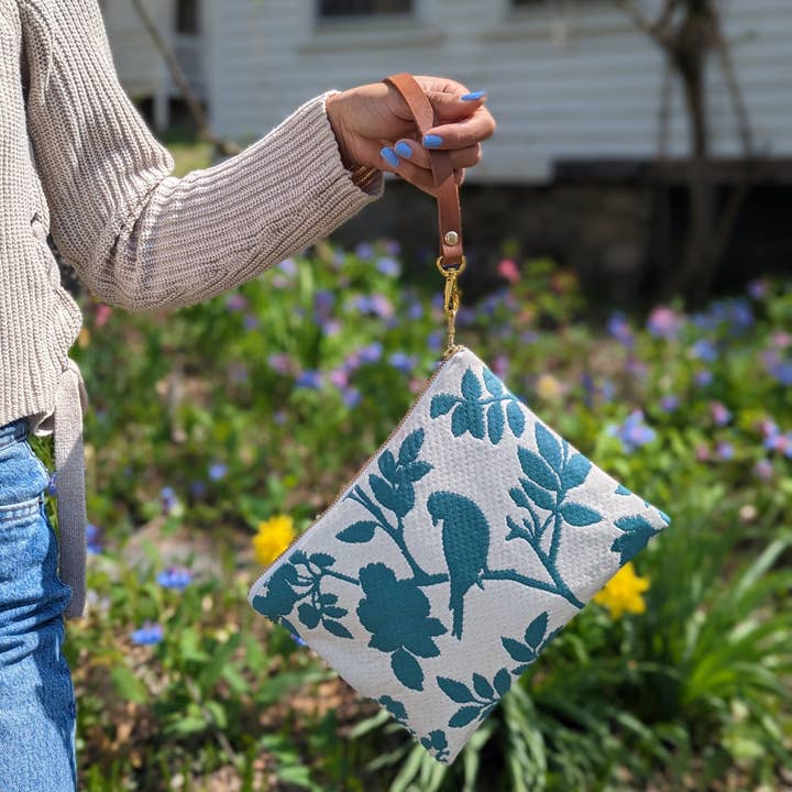 Ash & Rose - Wholesale Clutch Bag - Women's - Bird Silhouette Wristlet Purse Leather Strap Printed Clutch