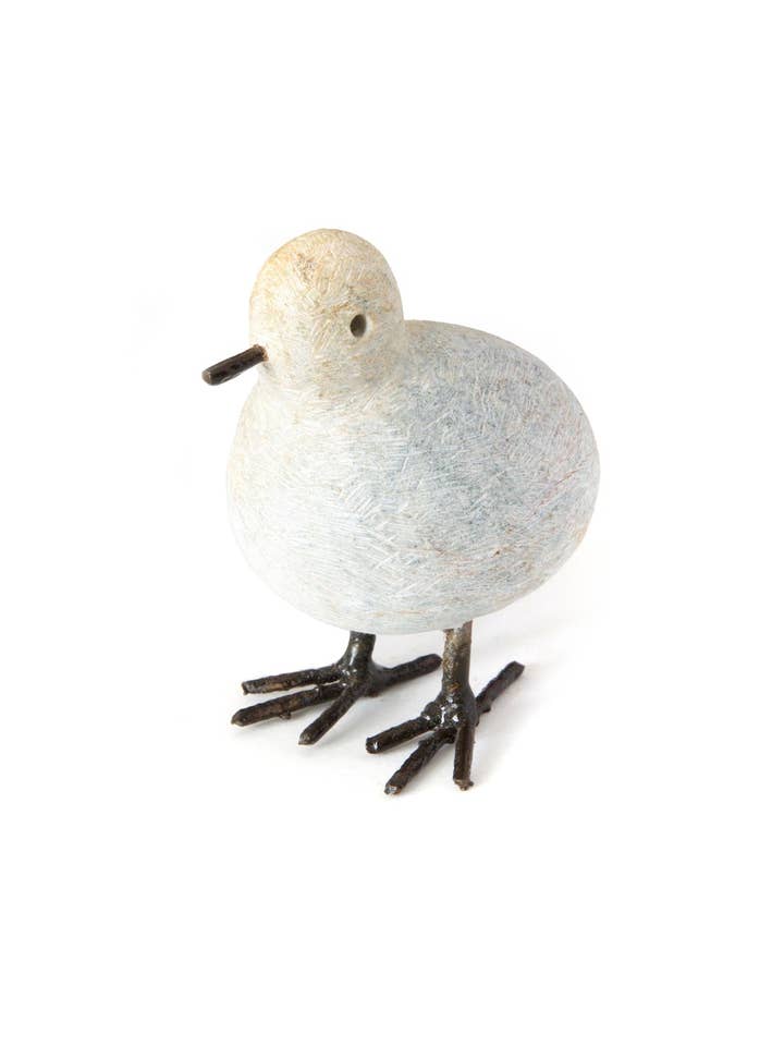 Tiny Stone and Recycled Metal Chickadee Bird Sculptures for wholesale by Swahili | AFRICAN MODERN