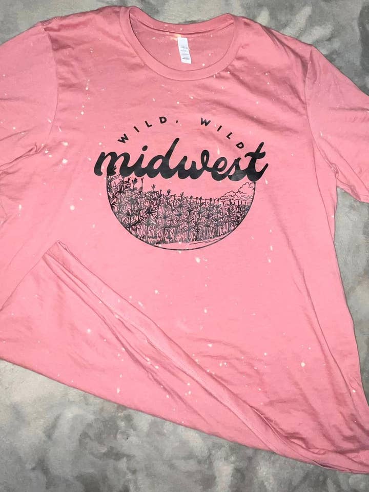 Wild Wild Midwest bleached T for wholesale by River Valley Boutique