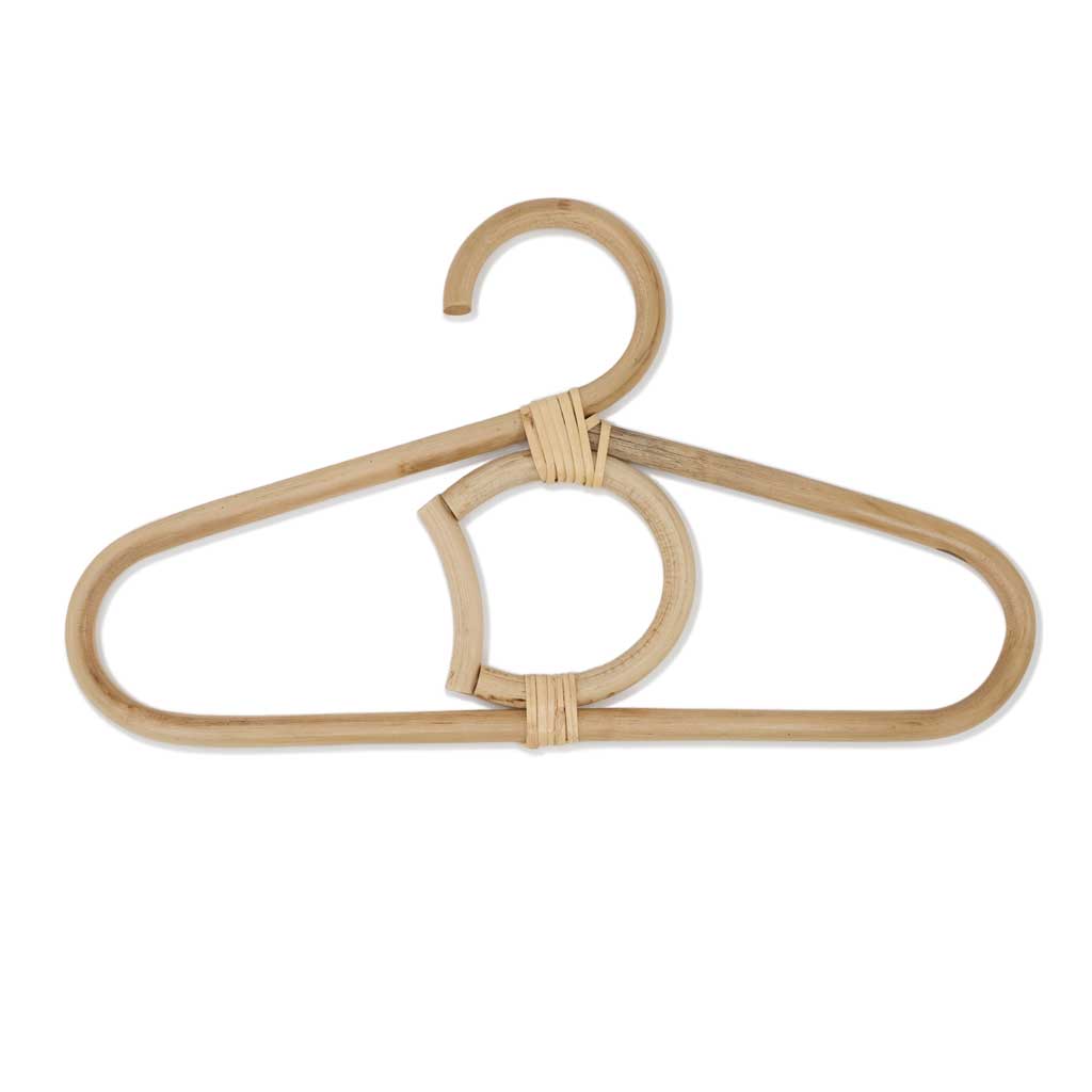 GreenWave - Wholesale Clothes hangers - handmade rattan hangers for kids (set of 3)2