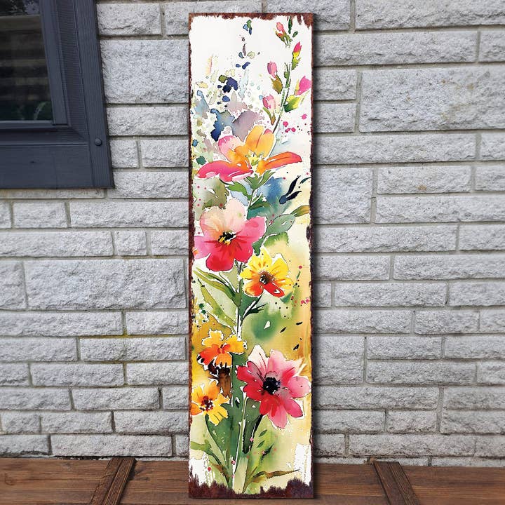 TX USA Corporation - Wholesale Outdoor sign - Spring Wildflower Welcome Porch Sign - Rustic Farmhouse Wooden Door Decor2