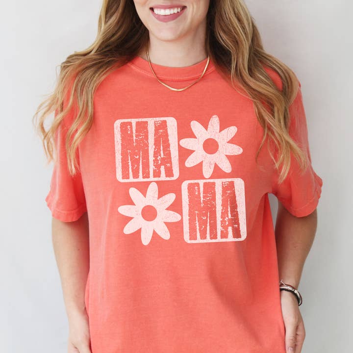 Hey Jude Graphic Tees - Venta al por mayor Camiseta serigrafiada - Mujer - Camiseta Flower Mama