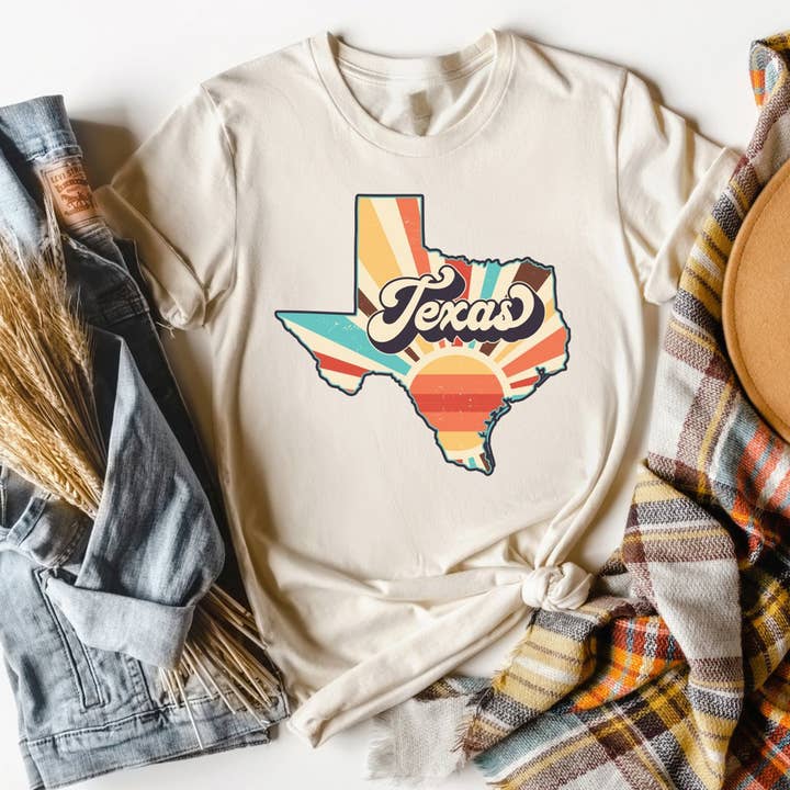 Texas Retro T-Shirt for wholesale by The Dirty Cowgirl Apparel