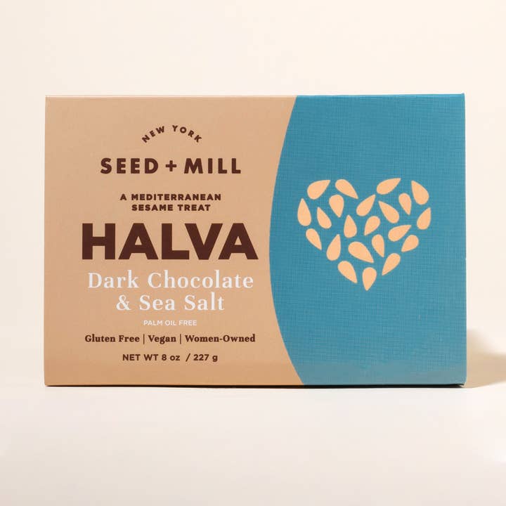 Seed + Mill - Wholesale Chocolate Bar - Sea Salt Dark Chocolate Halva, 227g - Kosher Sesame Candy1