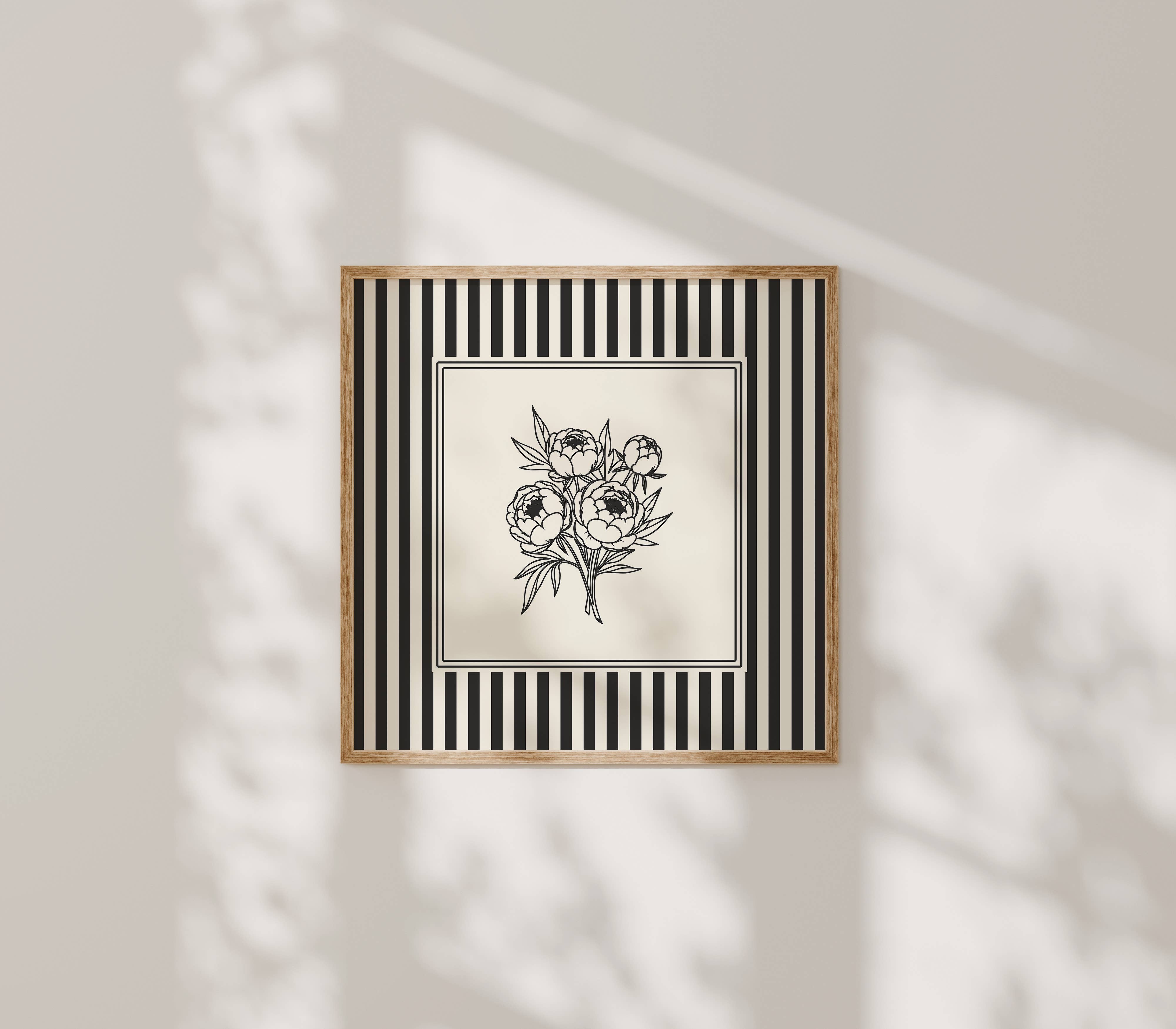 Paperly Creative Co - Wholesale Art Print - Minimalist Black & White Peonies Art Print II6