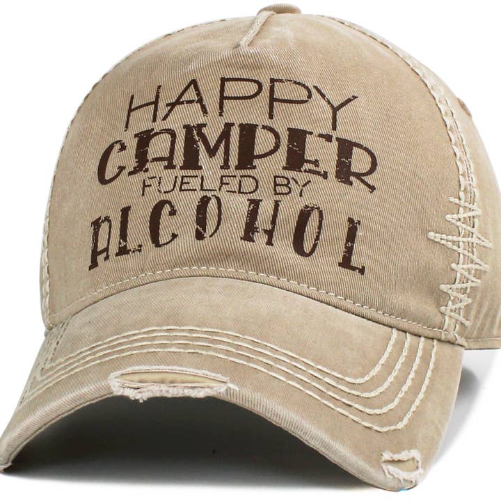 KBETHOS - Wholesale Baseball cap – Unisex - Happy Camper Fueled By Alcohol Vintage Ballcap5