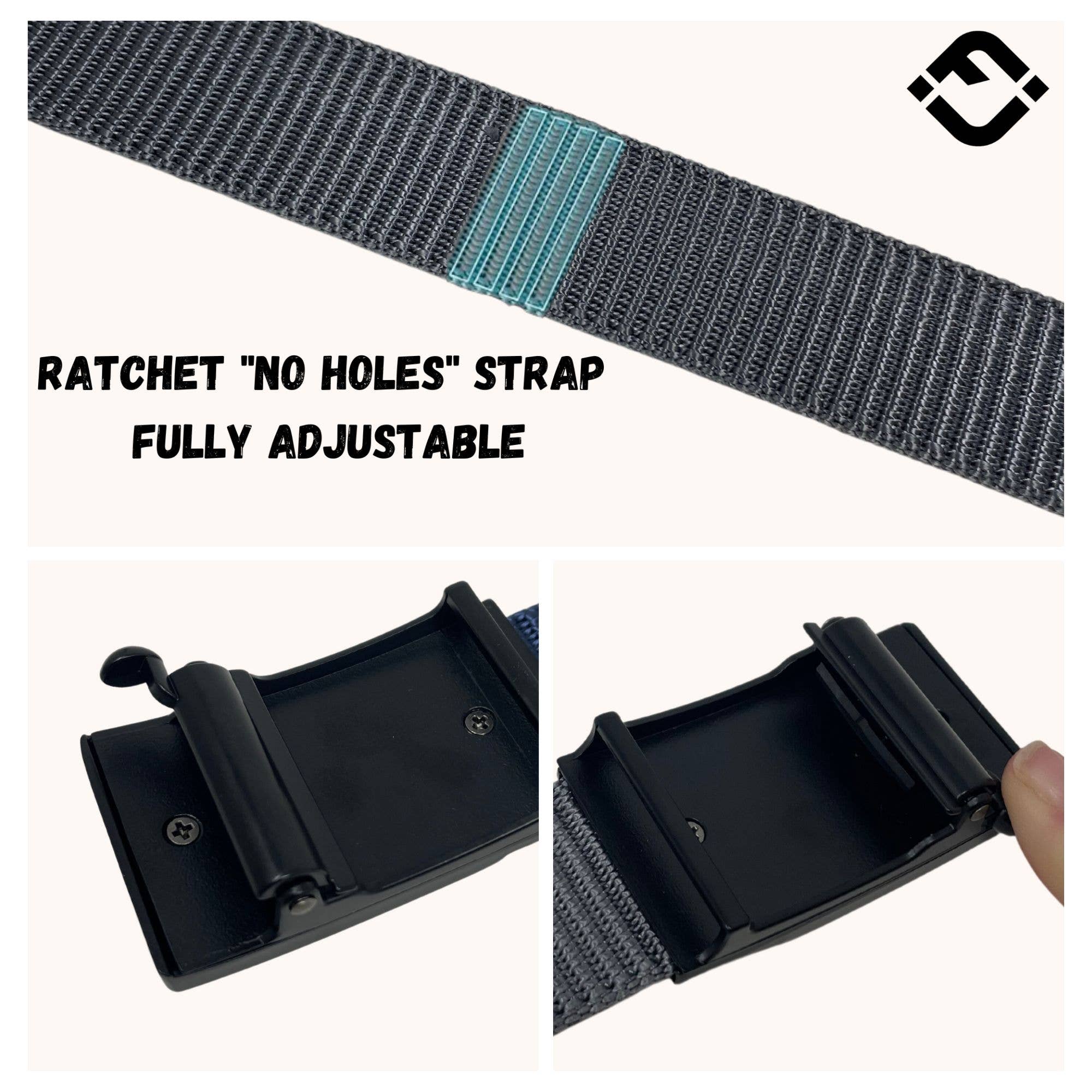 Funky Junque - Venta al por mayor Cinturón - Unisex - Cinturón de nylon con trinquete - Gris5