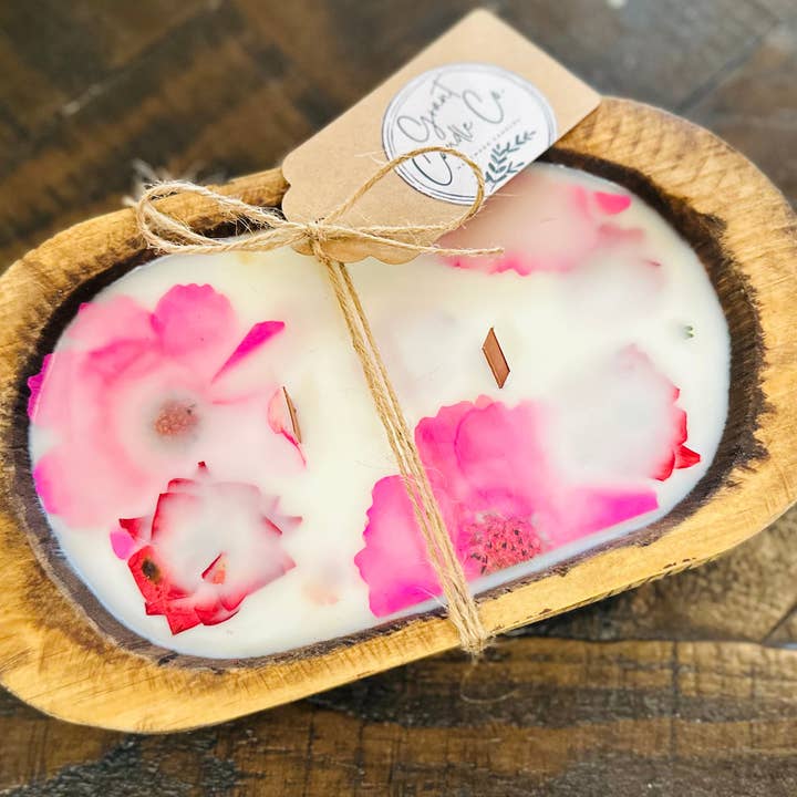 Cuenco de masa botánica con velas de soja, tigre, lichi rosa y lichi para venta al por mayor de Grant Candle Co.