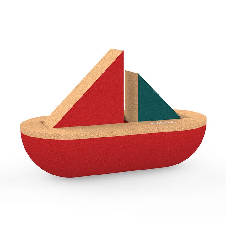 ELOU by Valoris - Wholesale Badspeelgoed - Baby - Kleurrijk zeilboot badspeelgoed van kurk0