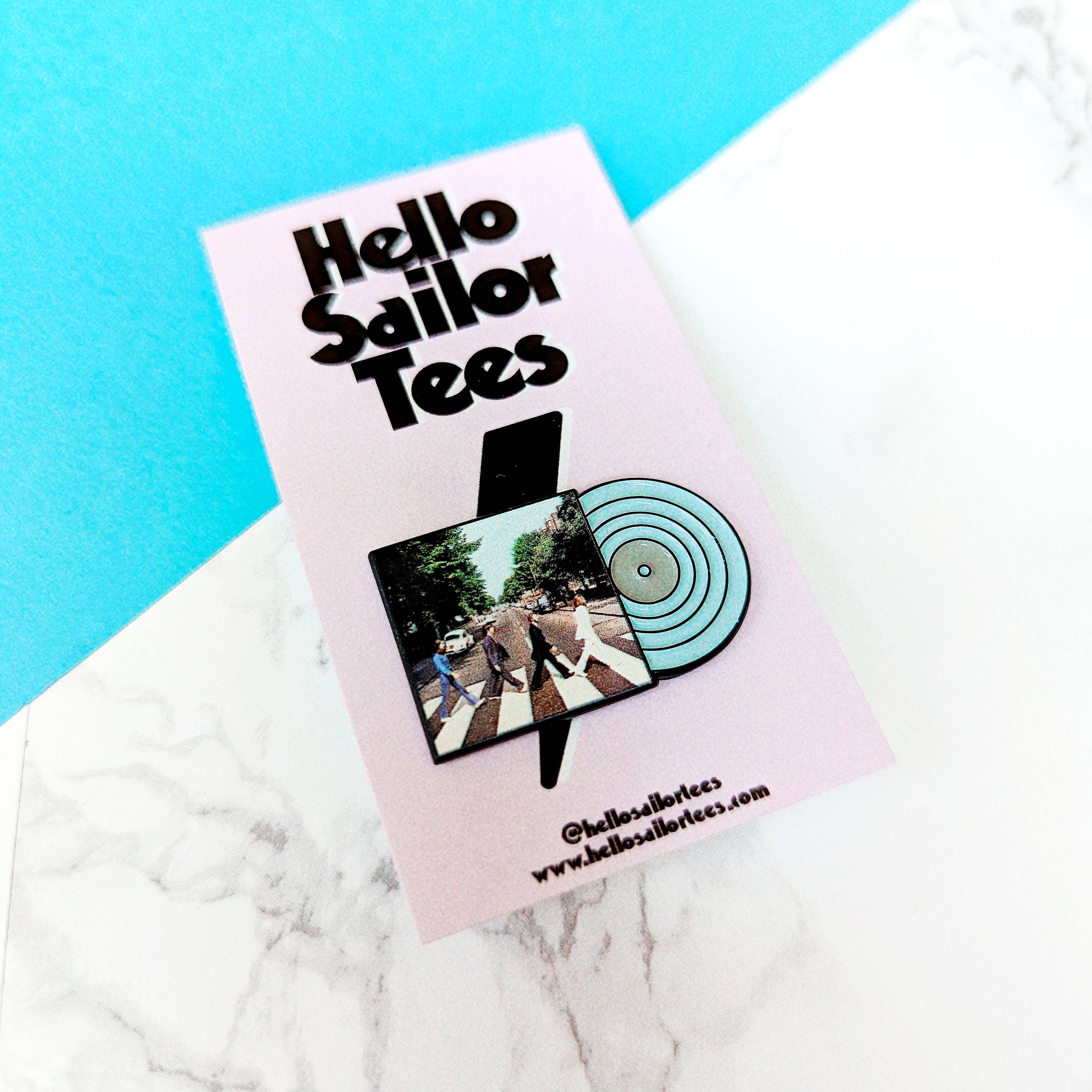 HelloSailorTees - Wholesale Lapel Pin/Button - Beatles Abbey Road Record Album Wave Enamel Pin Rock Pop1